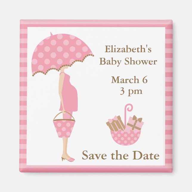 Íman Mamãe rosa para ficar com o guarda-chuva (Frente)