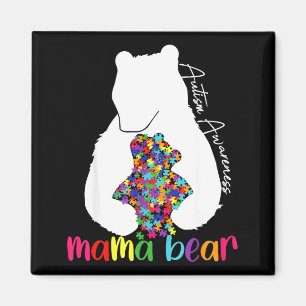 Íman Mamãe urso amor apoio consciência autismo puzzle u