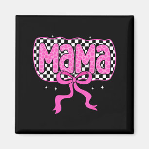 Íman Mamãe xadrez laço fofo rosa coquette mães