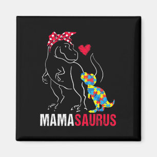 Íman Mamasauro T Rex Dinossaur Mama Saurus Autism Aware