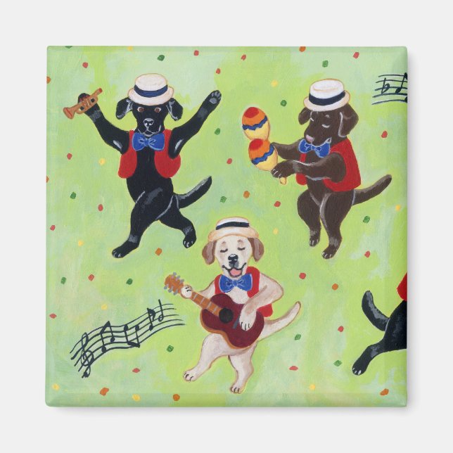 Íman Mambo Labrador Musicians Painting (Frente)