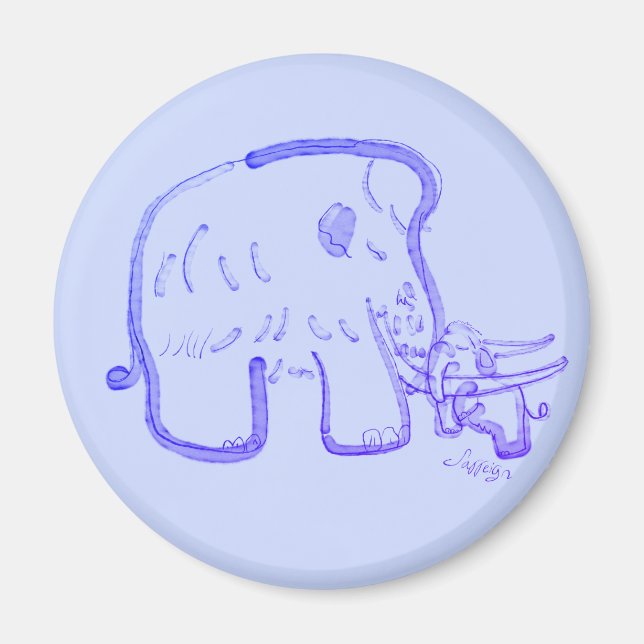 Íman Mamute e vitelo (Frente)