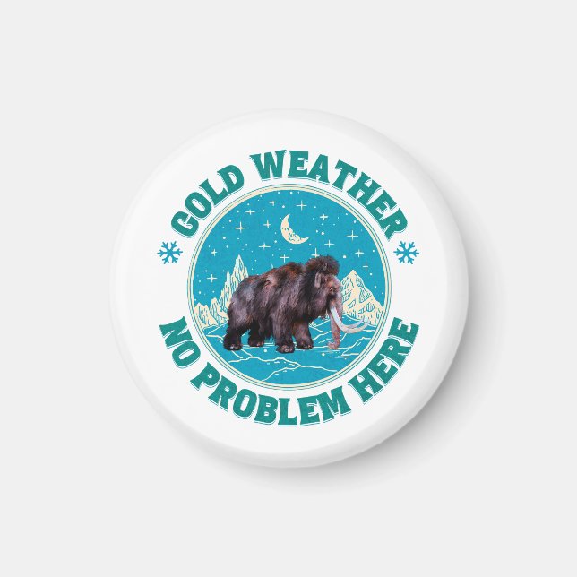 Íman Mamute Humor de Inverno com Tempo Frio (Frente)