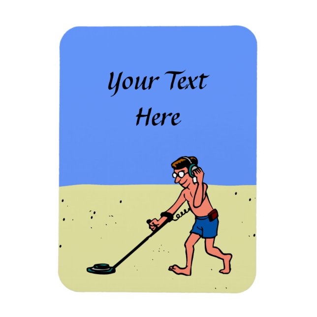 Íman Man Metal Detecting Beach (Vertical)