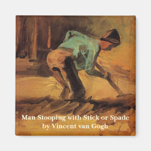 Íman Man Stooping with Stick, Spade by Vincent van Gogh