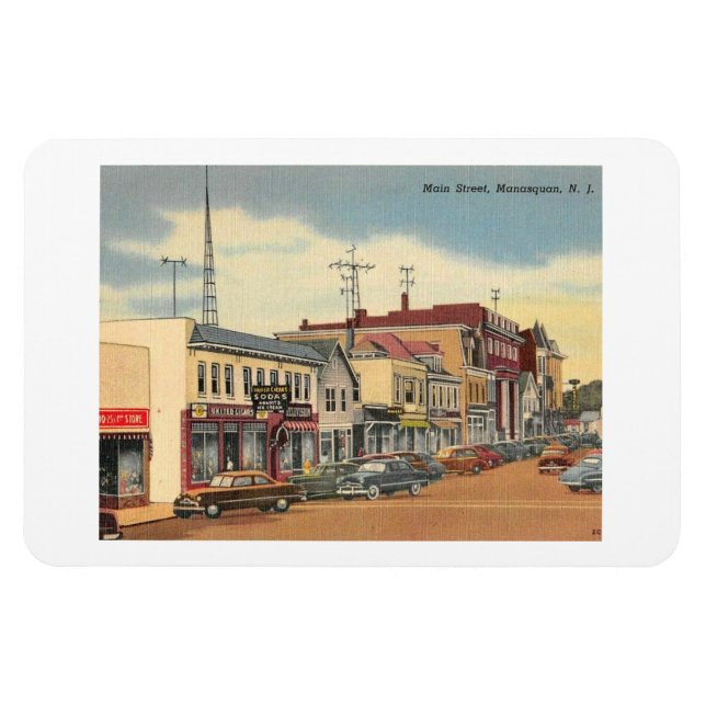 Íman Manasquan NJ, Rua Principal, Vintage (Horizontal)