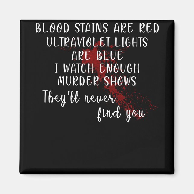 Íman manchas de sangue são vermelhas, luzes ultraviolet (Frente)
