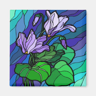 Íman Manche o ímã roxo de vidro da flor