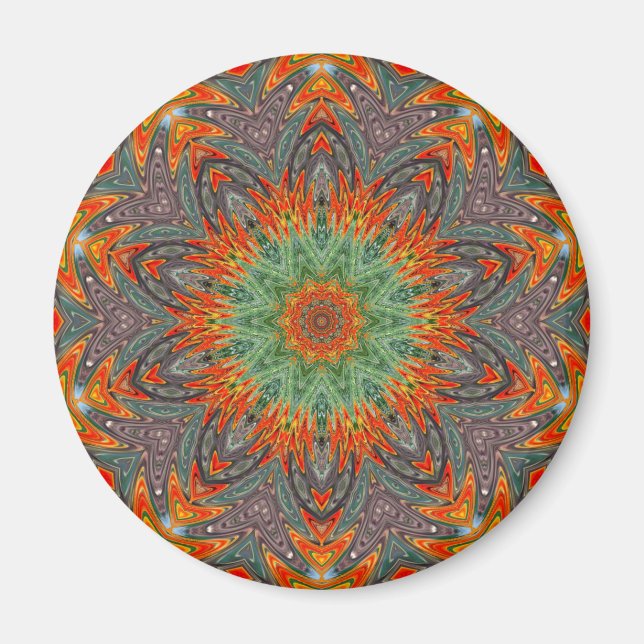 Íman Mandala abstrato colorida (Frente)
