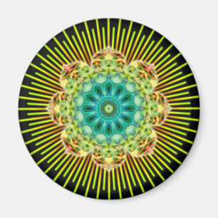 Íman Mandala amarelo verde   preto