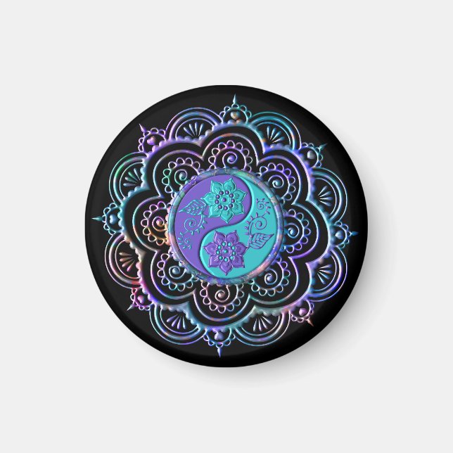 Íman Mandala Azul e Roxo (Frente)