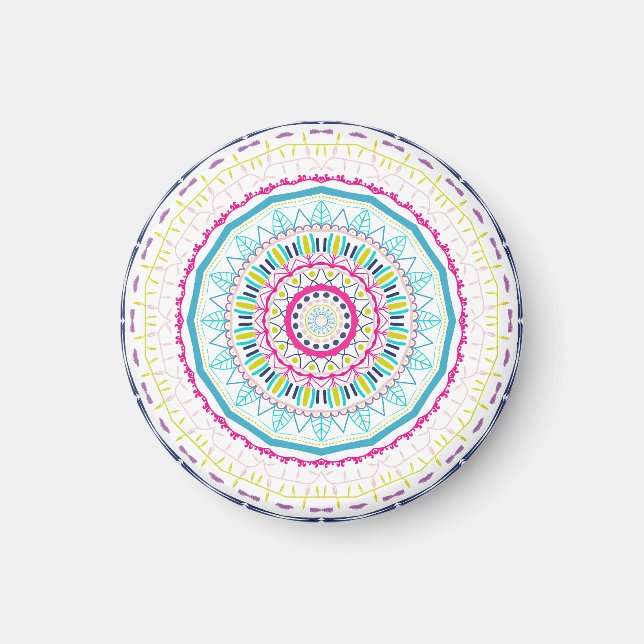 Íman mandala colorida (Frente)
