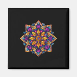 Íman Mandala Colorido de Meditação Lótus