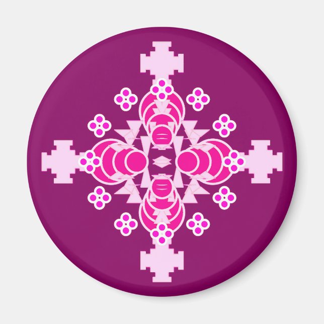 Íman Mandala - cor-de-rosa pálido e ameixa (Frente)