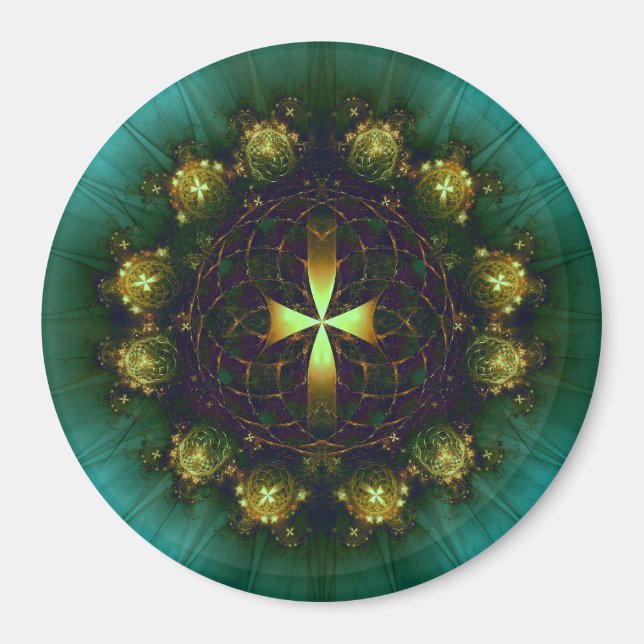Íman Mandala da Cruz Verde (Frente)