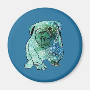 Íman Mandala de Cachorro Bulldog Francês Arte Ímã Redon