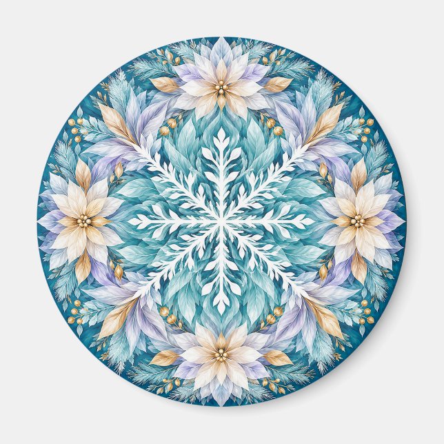 Íman Mandala de Inverno Flor de Gelo (Frente)