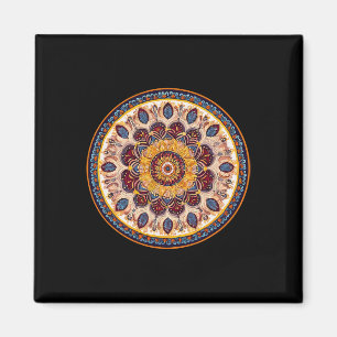 Íman Mandala de Meditação Padrão Espiritual Circular de