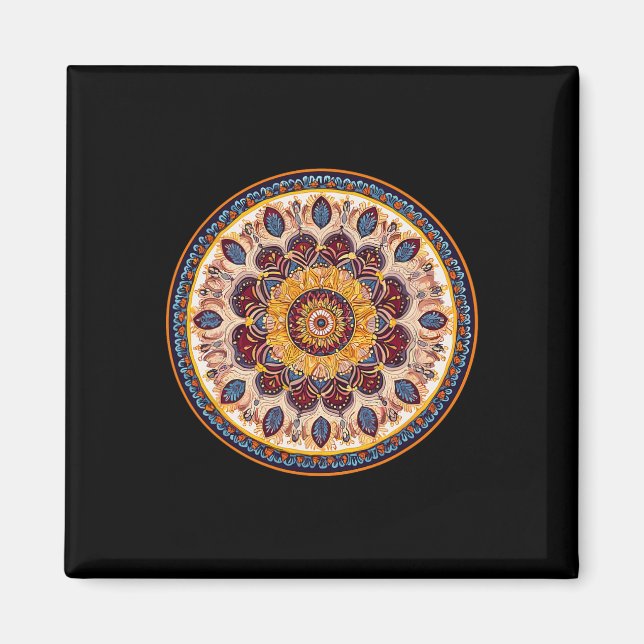 Íman Mandala de Meditação Padrão Espiritual Circular de (Frente)