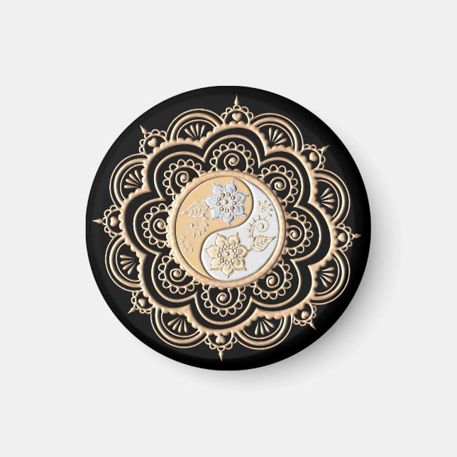 Íman Mandala de Ouro & Prata (Frente)