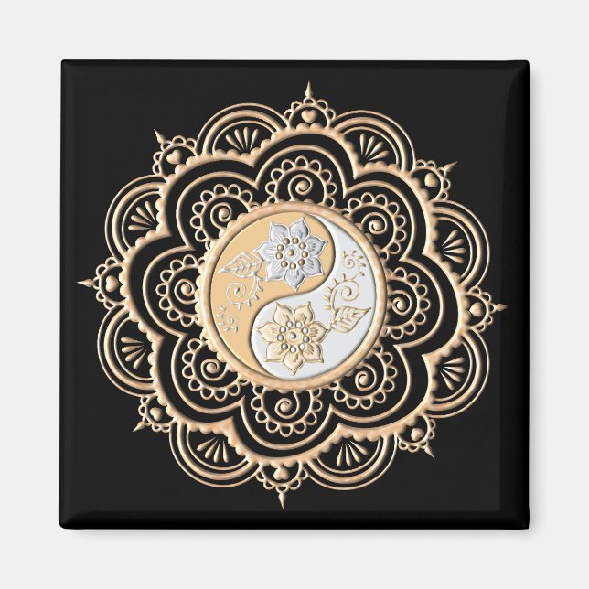 Íman Mandala de Ouro & Prata (Frente)