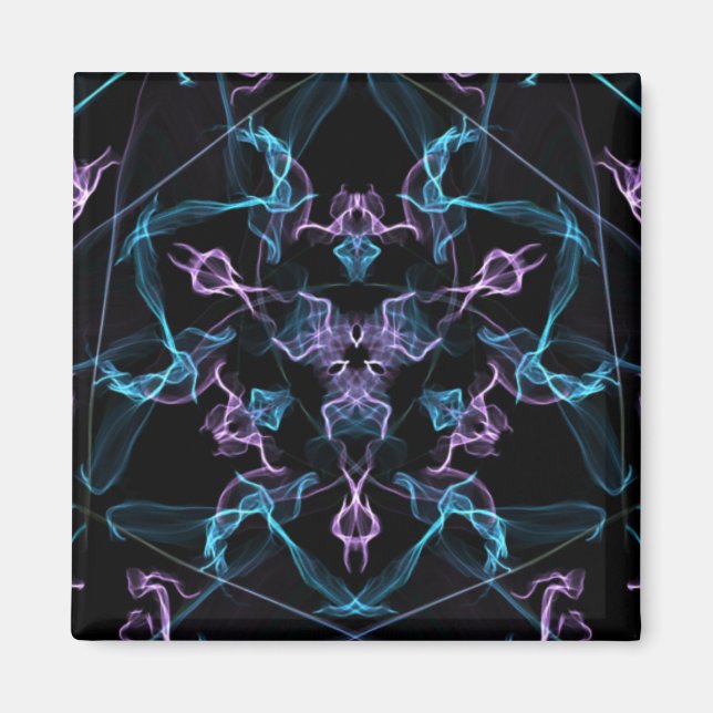 Íman Mandala de triângulo roxo e azul (Frente)