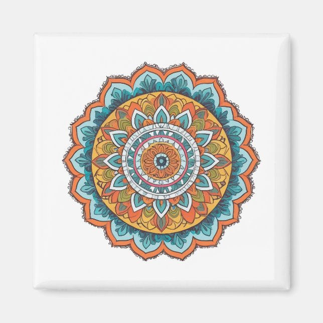 Íman mandala de várias cores (Frente)