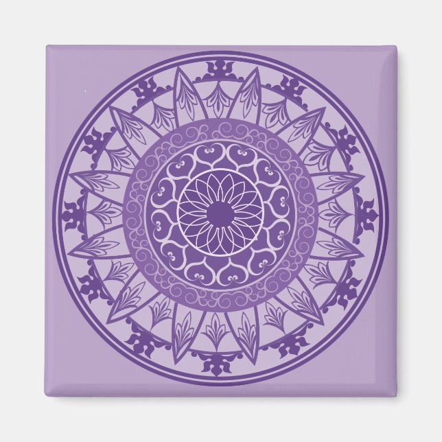 Íman Mandala em roxo (Frente)