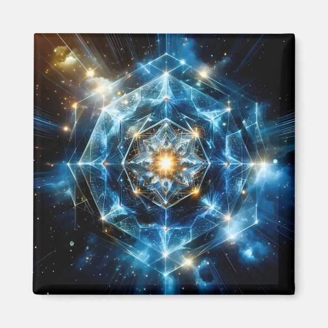 Íman Mandala Estrela Universo Geométrico Cósmico Abstra (Frente)