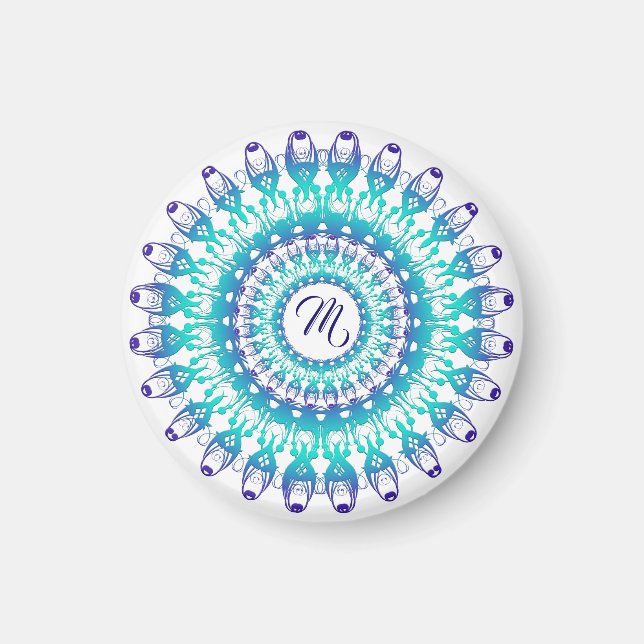 Íman Mandala étnica, monograma. (Frente)