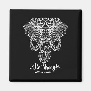 Íman Mandala Face Elefante. Seja Forte. Como Um Elefant