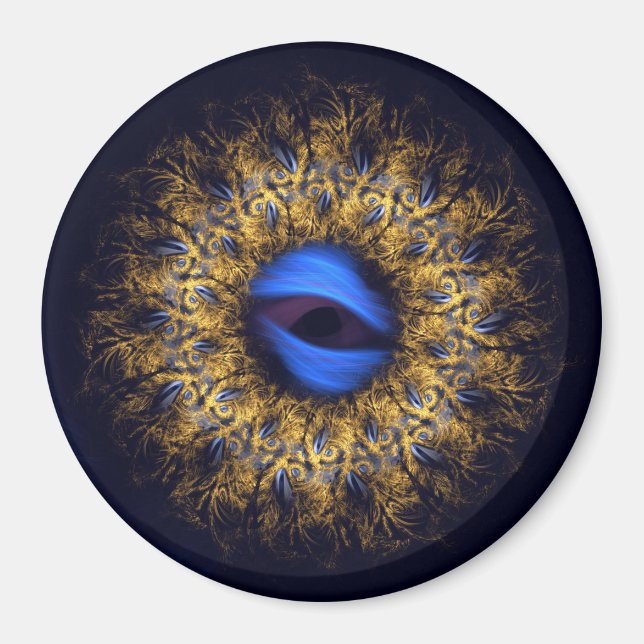 Íman mandala fractal olho do rei (Frente)