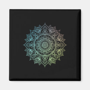 Íman Mandala Lótus Arte Zen Boho Buda Botânica Suculent