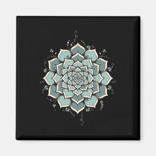Íman Mandala Lótus Buda Zen Arte Botânico Suculento F