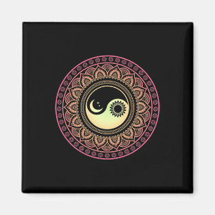Íman Mandala Lua e Sol Yin Yang 