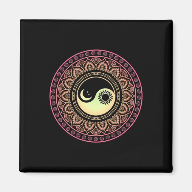 Íman Mandala Lua e Sol Yin Yang  (Frente)
