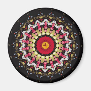Íman Mandala Mágico Preto e Vermelho