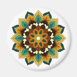 Íman Mandala Padrão 02 em amarelo e em tom