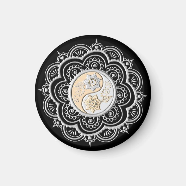 Íman Mandala Prata e Ouro (Frente)
