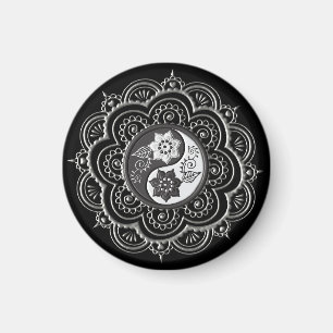 Íman Mandala Prata e Preto