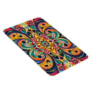 Íman Mandala Sinfonia de Cores – Floral Psicodélico Ous