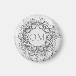 Íman Mandala sobre Silver Marble