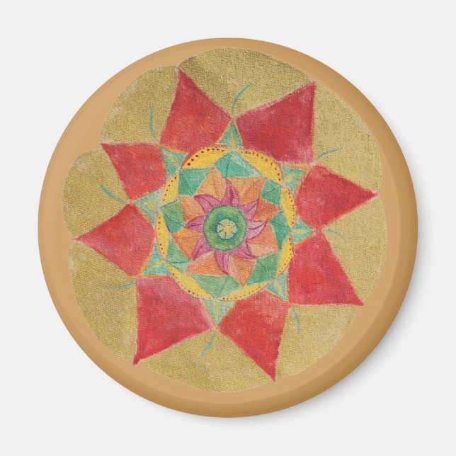 Íman Mandala Star Sagrada Geometria Redonda (Frente)