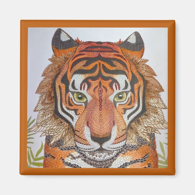 Íman Mandala Tiger Design (Frente)