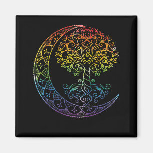 Íman Mandala Tree of Life Tattoo Style