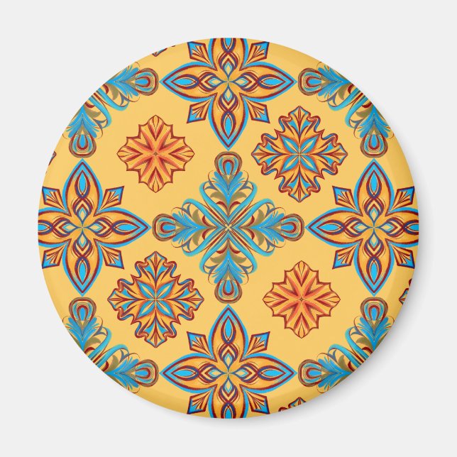 Íman Mandalas em amarelo âmbar (Frente)