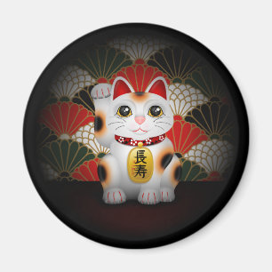 Íman Maneki cerâmico branco Neko
