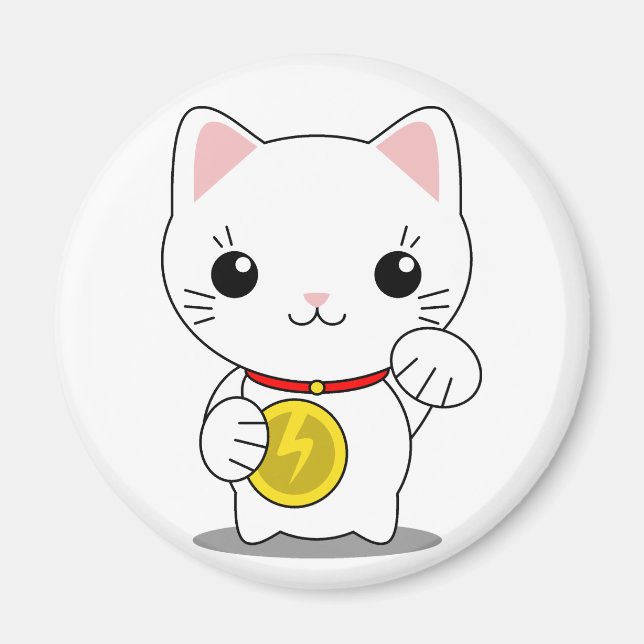 Íman Maneki Neko - Gato Sortudo Branco (Frente)