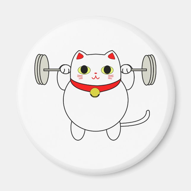 Íman Maneki Neko Squatting Cat (Frente)
