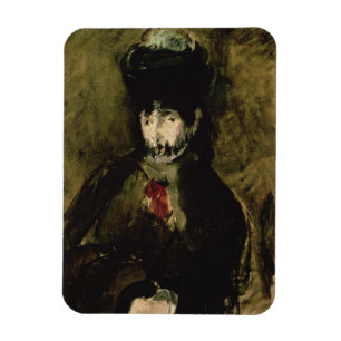 Íman Manet Berthe Morisot que veste um véu, 1872